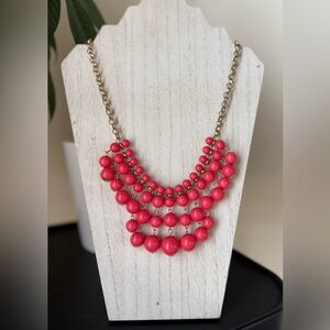 Coral Pink Beaded Necklace